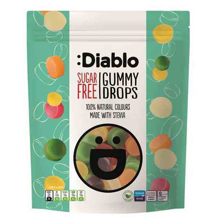 Diablo Sugar Free Gummy Drops Sweets 75G